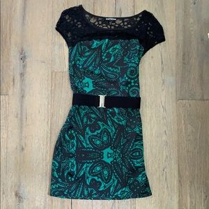 Express dress with lace cap sleeves